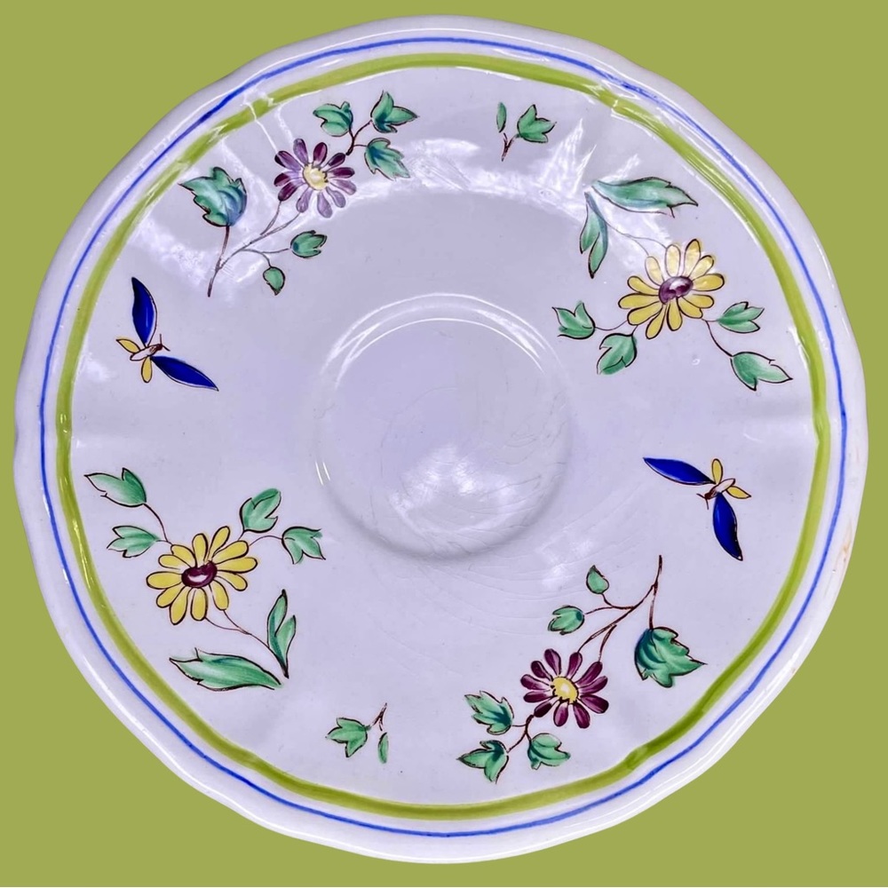 Longchamp Set of 6 France Decor Inalterable 6" Saucers White Floral Plates